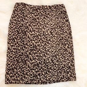 Talbots | Cheetah Print Faux Velvet Skirt